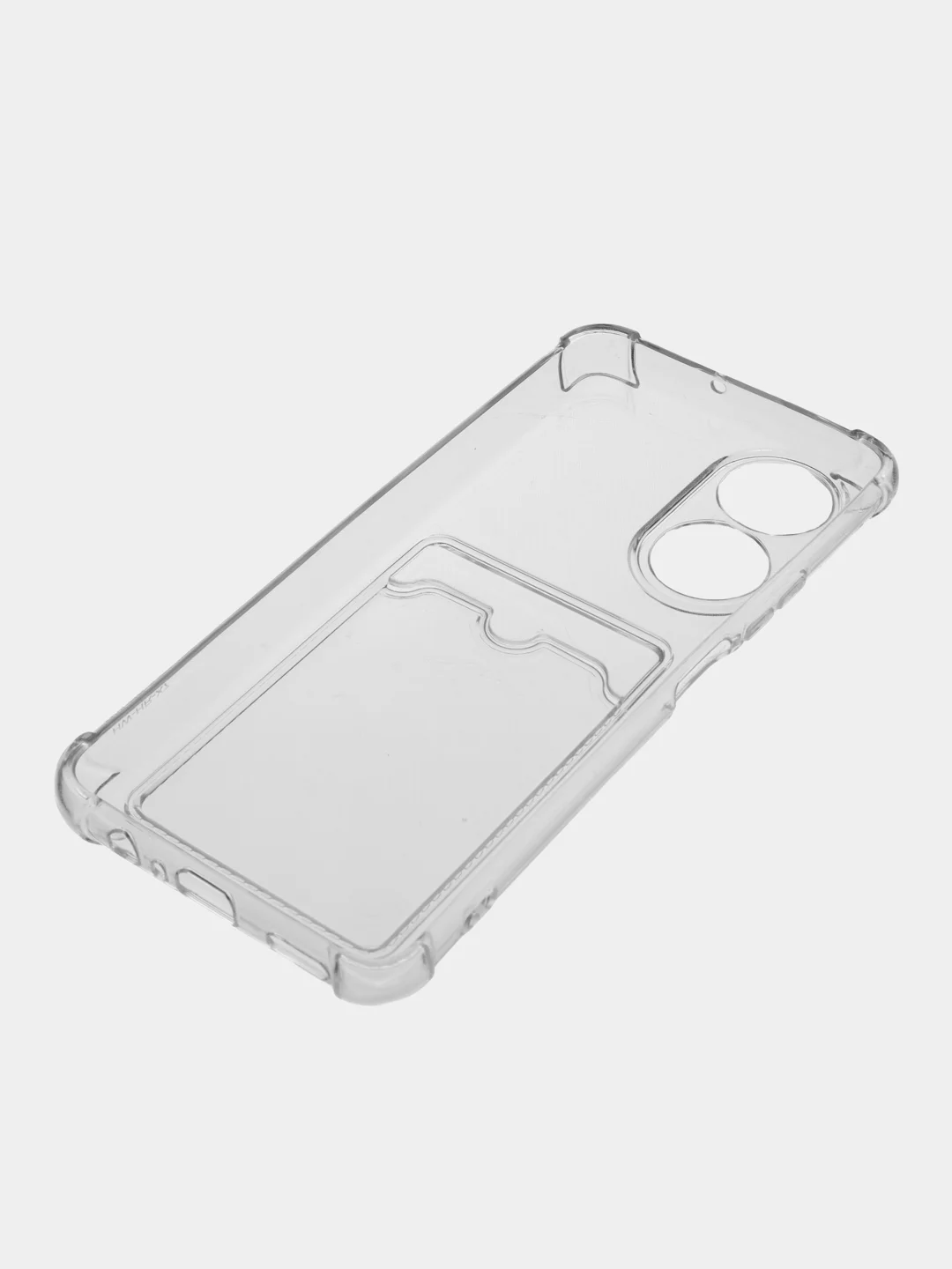 Прозрачный силиконовый чехол для Honor X7 (Хонор Х7), с карманом для карт, прозрачный
