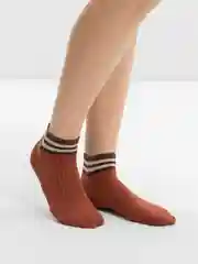 Багровый носки женские "Twoline", короткие, низкие, с принтом pkt