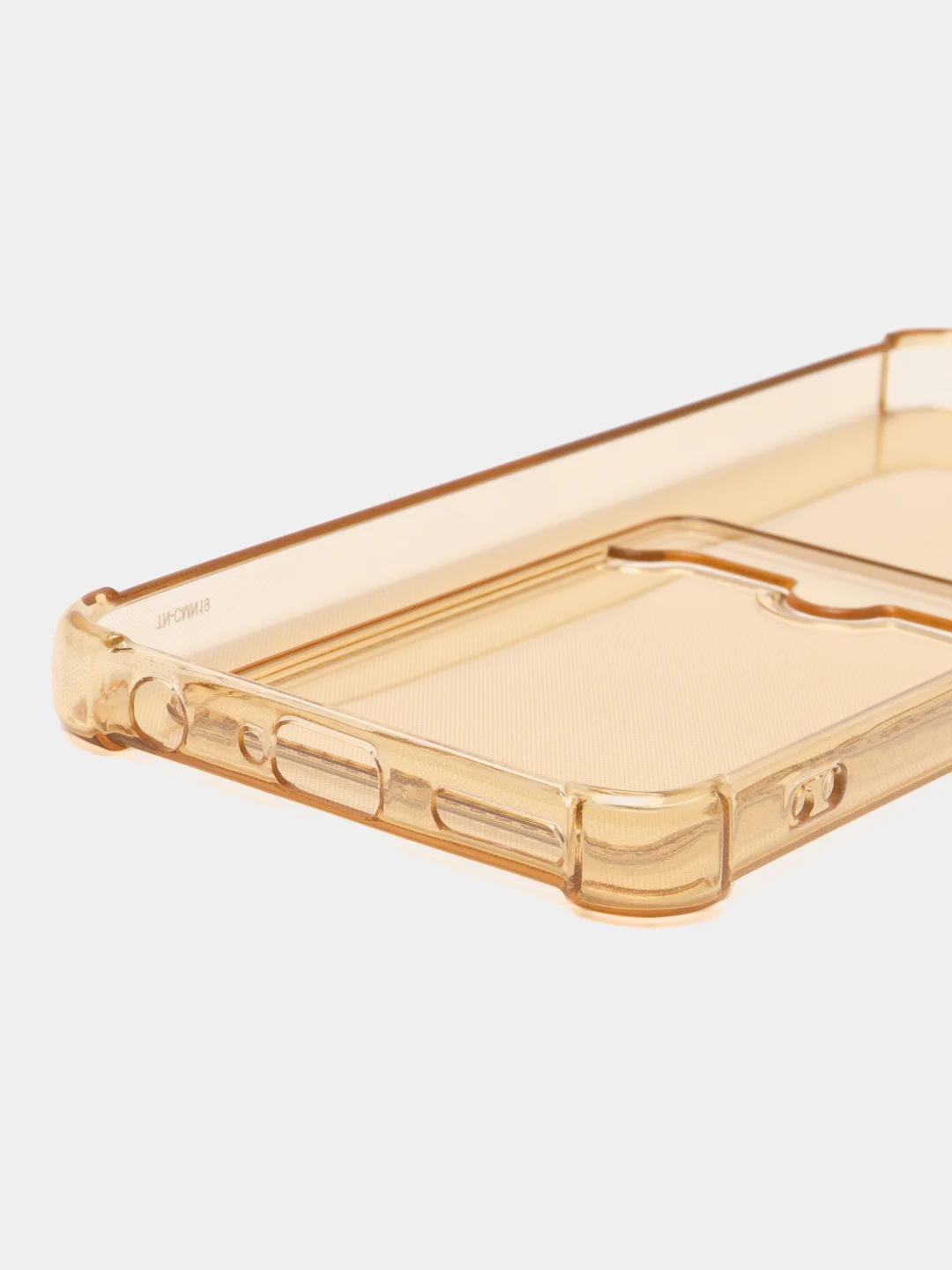 Бежевый чехол Tecno Camon 19 (Техно Камон 19), с карманом для карт, прозрачный