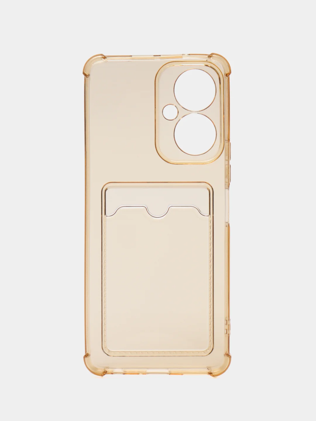 Бежевый чехол Tecno Camon 19 (Техно Камон 19), с карманом для карт, прозрачный