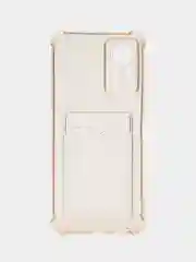 Бежевый силиконовый чехол для Infinix HOT 11S NFC (Инфиникс Хот 11С НФС), прозрачный, с карманом
