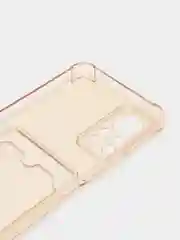 Бежевый силиконовый чехол для Infinix HOT 11S NFC (Инфиникс Хот 11С НФС), прозрачный, с карманом