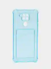 Голубой силиконовый чехол для Xiaomi Redmi Note 9 (Сяоми Редми Нот 9), прозрачный