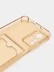 Бежевый силиконовый чехол Xiaomi Redmi Note 12S (Сяоми Редми Нот 12С) с карманом, прозрачный