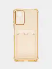 Бежевый силиконовый чехол Xiaomi Redmi Note 12S (Сяоми Редми Нот 12С) с карманом, прозрачный