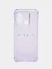 Лавандовый силиконовый чехол для Xiaomi Redmi 12C (Сяоми Редми 12С), прозрачный, с карманом