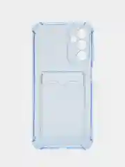 Синий меланж чехол для Samsung Galaxy M14 5G (Самсунг Галакси М14 5Г) прозрачный, с отсеком для карт