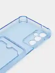 Синий меланж чехол для Samsung Galaxy M14 5G (Самсунг Галакси М14 5Г) прозрачный, с отсеком для карт