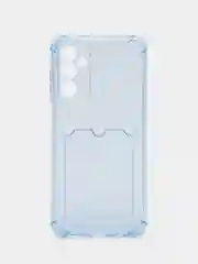 Синий меланж чехол для Samsung Galaxy M14 5G (Самсунг Галакси М14 5Г) прозрачный, с отсеком для карт