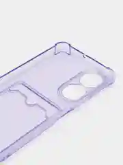 Лавандовый силиконовый чехол для Honor X7 (Хонор Х7), с карманом для карт, прозрачный