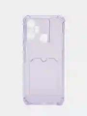 Лавандовый чехол для Infinix Smart 6 Plus (Инфиникс Смарт 6 Плюс) прозрачный, с карманом для карты