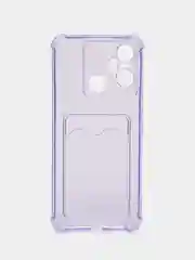 Лавандовый чехол для Infinix Smart 6 Plus (Инфиникс Смарт 6 Плюс) прозрачный, с карманом для карты