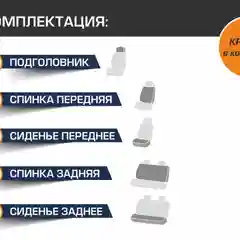 Универсальные чехлы для автомобильных сидений AutoFlex, 4 шт, экокожа, строчка, SC.U4.TW1