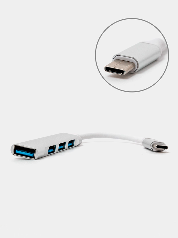 Type-c хаб, USB разветвитель, 4 порта