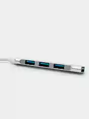 Серебряный type-c хаб, USB разветвитель, 4 порта