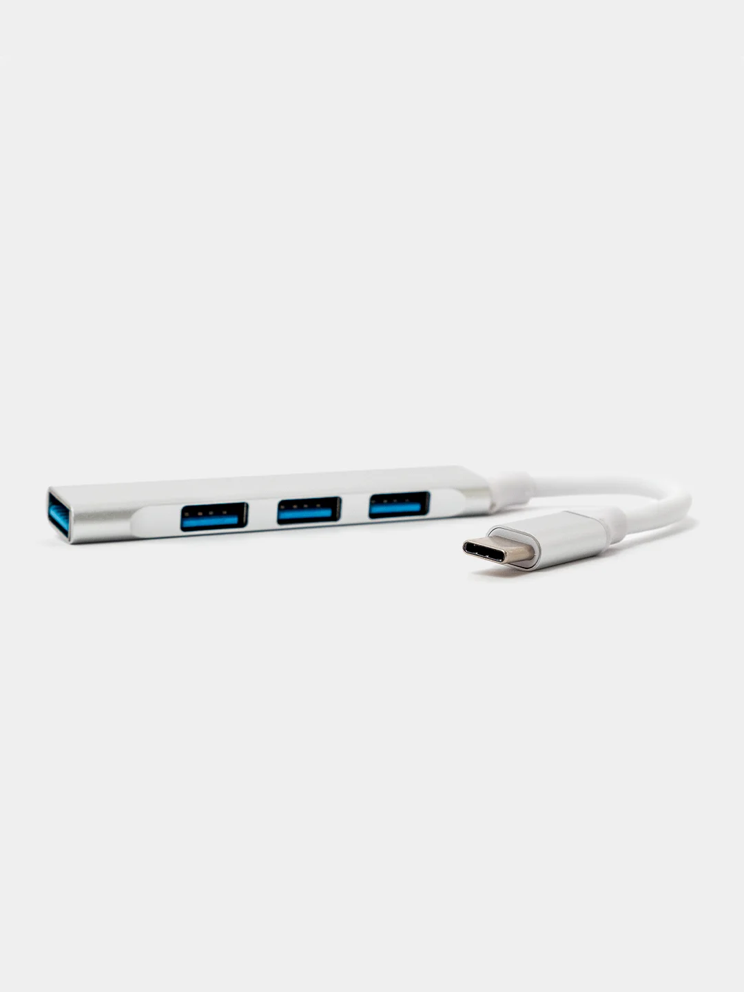 Серебряный type-c хаб, USB разветвитель, 4 порта