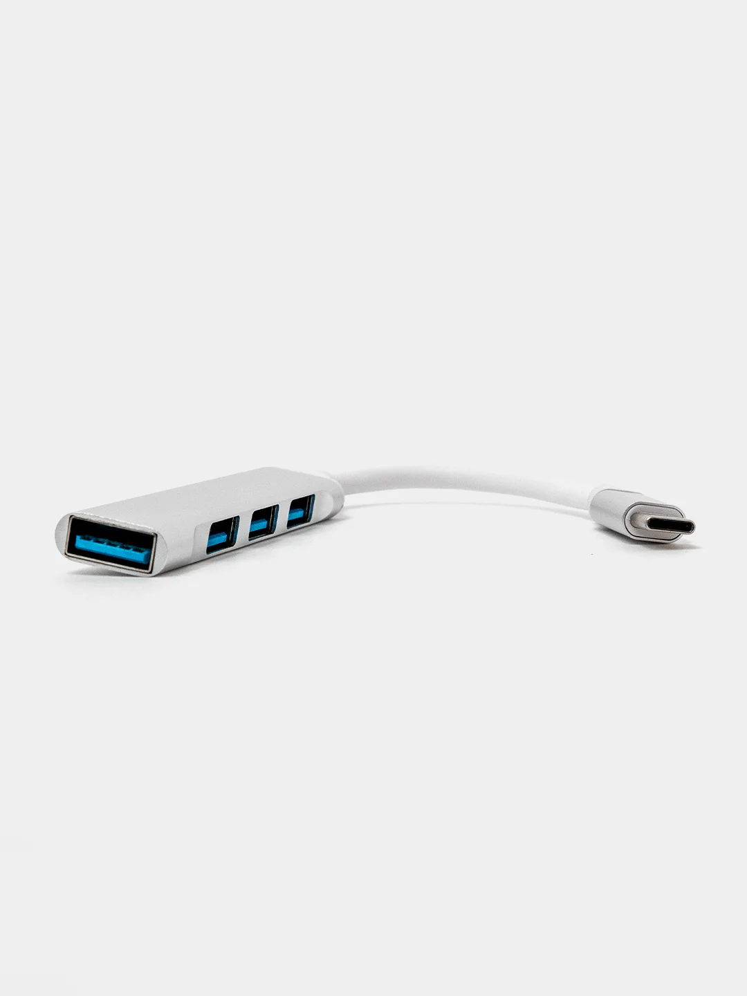 Серебряный type-c хаб, USB разветвитель, 4 порта