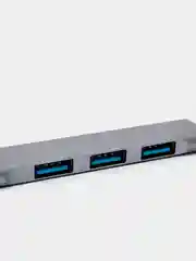 Серебряный usb-хаб, переходник HUB 3.0, USB разветвитель