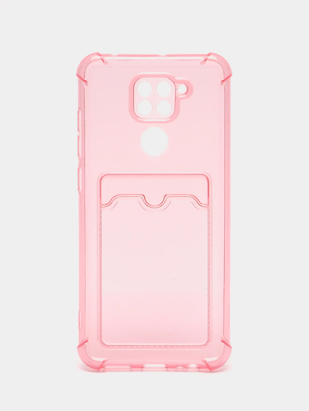 Розовый силиконовый чехол для Xiaomi Redmi Note 9 (Сяоми Редми Нот 9), прозрачный