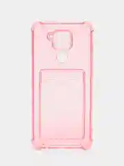 Розовый силиконовый чехол для Xiaomi Redmi Note 9 (Сяоми Редми Нот 9), прозрачный
