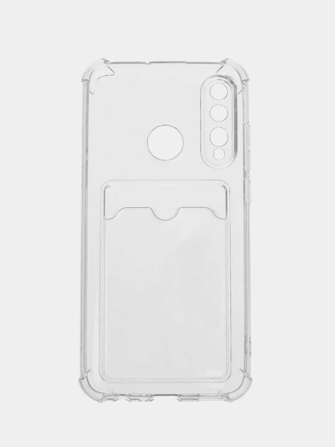 Прозрачный чехол для Huawei Honor 10i/20E, Хонор 10ай/е, с отсеком для карт, картхолдер, защита углов