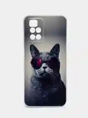 Синий меланж силиконовый чехол на Xiaomi Redmi 10 / Сяоми Редми 10 прозрачный с рисунком, защита камеры
