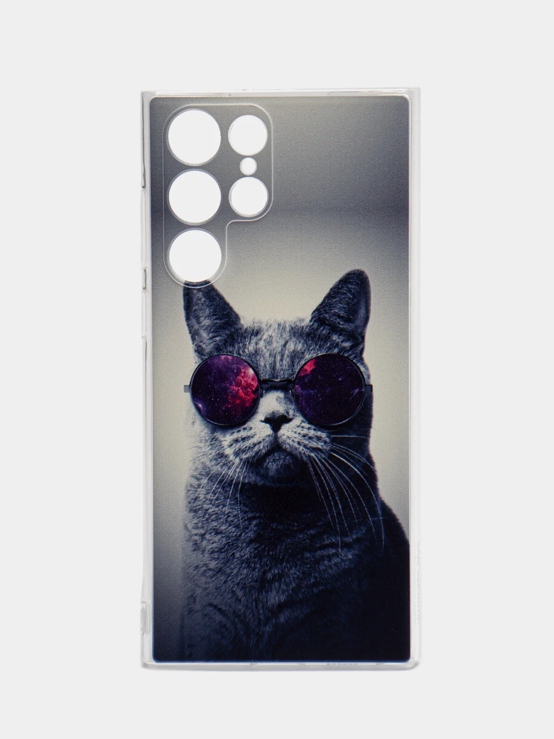 Синий меланж чехол на Samsung Galaxy S22 Ultra / Самсунг S22 Ultra прозрачный с рисунком, защита камеры