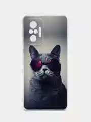 Синий меланж чехол на Xiaomi Redmi Note 10 Pro / Сяоми Редми Нот 10 Про прозрачный, с рисунком