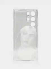Бронзовый чехол на Samsung Galaxy S22 Ultra / Самсунг S22 Ultra прозрачный с рисунком, защита камеры