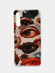 Кремовый силиконовый чехол на Samsung Galaxy A50/A30s / Самсунг А50/А30s прозрачный, с рисунком