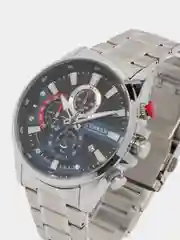 Серебряный мужские наручные часы Curren 8415 с хронографом в подарочной упаковке