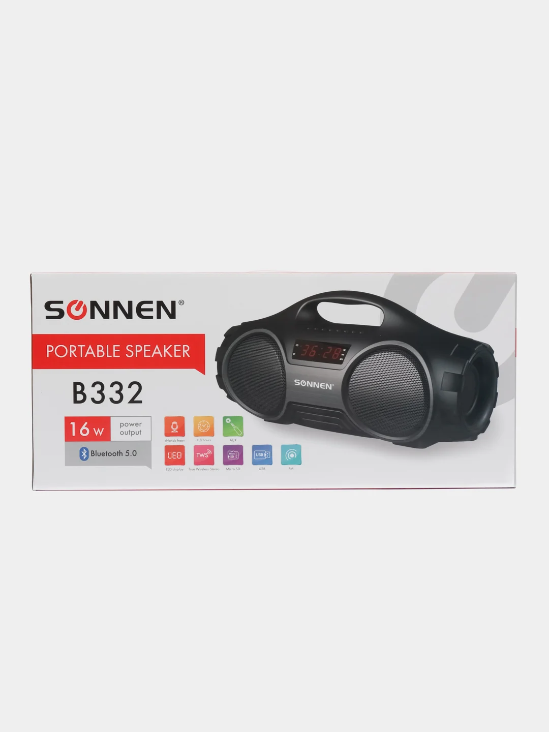 Колонка портативная беспроводная блютуз bluetooth / радиоприемник Sonnen, Fm-тюнер 513480