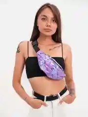 Фиолетовый женская поясная сумка, голографическая, через плечо