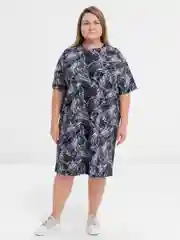 Тёмно-серый платье-футболка Oversize, короткая туника, большие размеры 42-60