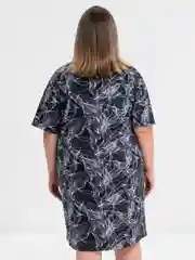 Тёмно-серый платье-футболка Oversize, короткая туника, большие размеры 42-60