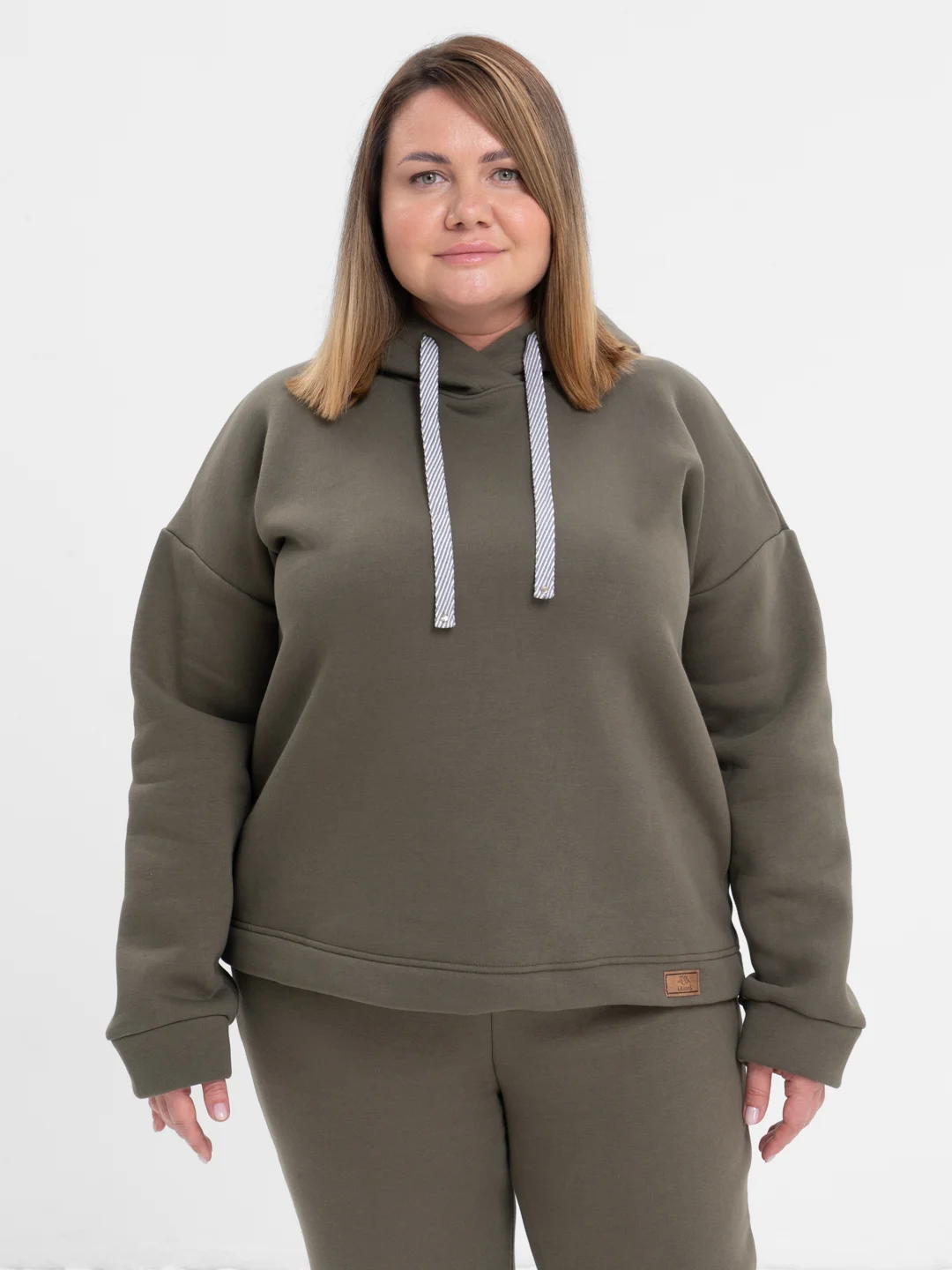 Хаки костюм женский утепленный: худи, брюки, Lilians