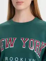 Зеленый женский спортивный костюм, на флисе, с принтом "New York": худи и штаны