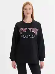 Черный женский спортивный костюм, на флисе, с принтом "New York": худи и штаны