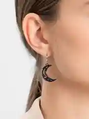 Черный серьги "Луна и Солнце"