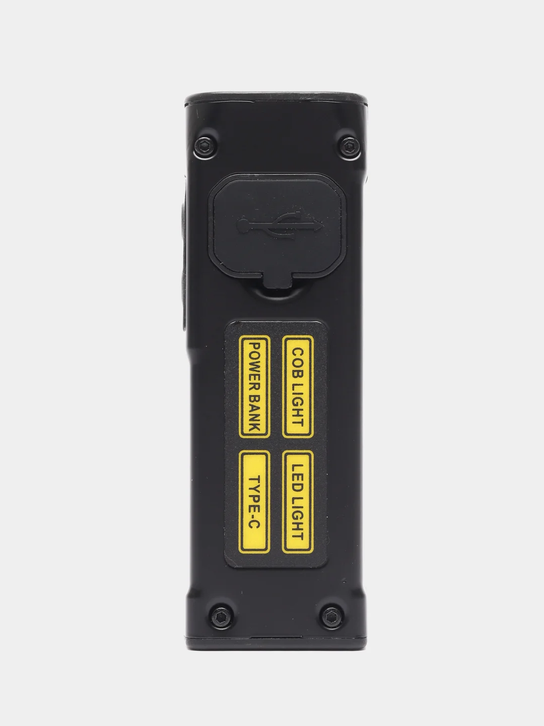 Черный светодиодный ручной фонарь с аккумулятором, магнитом, COB, с USB зарядкой, пауэрбанком