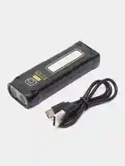 Черный светодиодный ручной фонарь с аккумулятором, магнитом, COB, с USB зарядкой, пауэрбанком