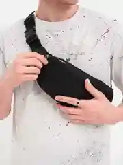 Черный поясная сумка, через плечо, унисекс