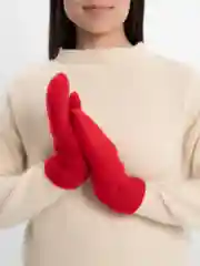 Красный варежки зимние, ангорковые, на плюше