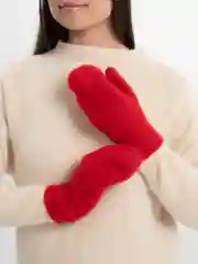 Красный варежки зимние, ангорковые, на плюше