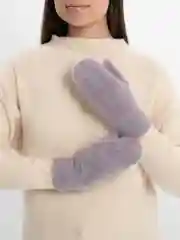 Лавандовый варежки зимние, ангорковые, на плюше