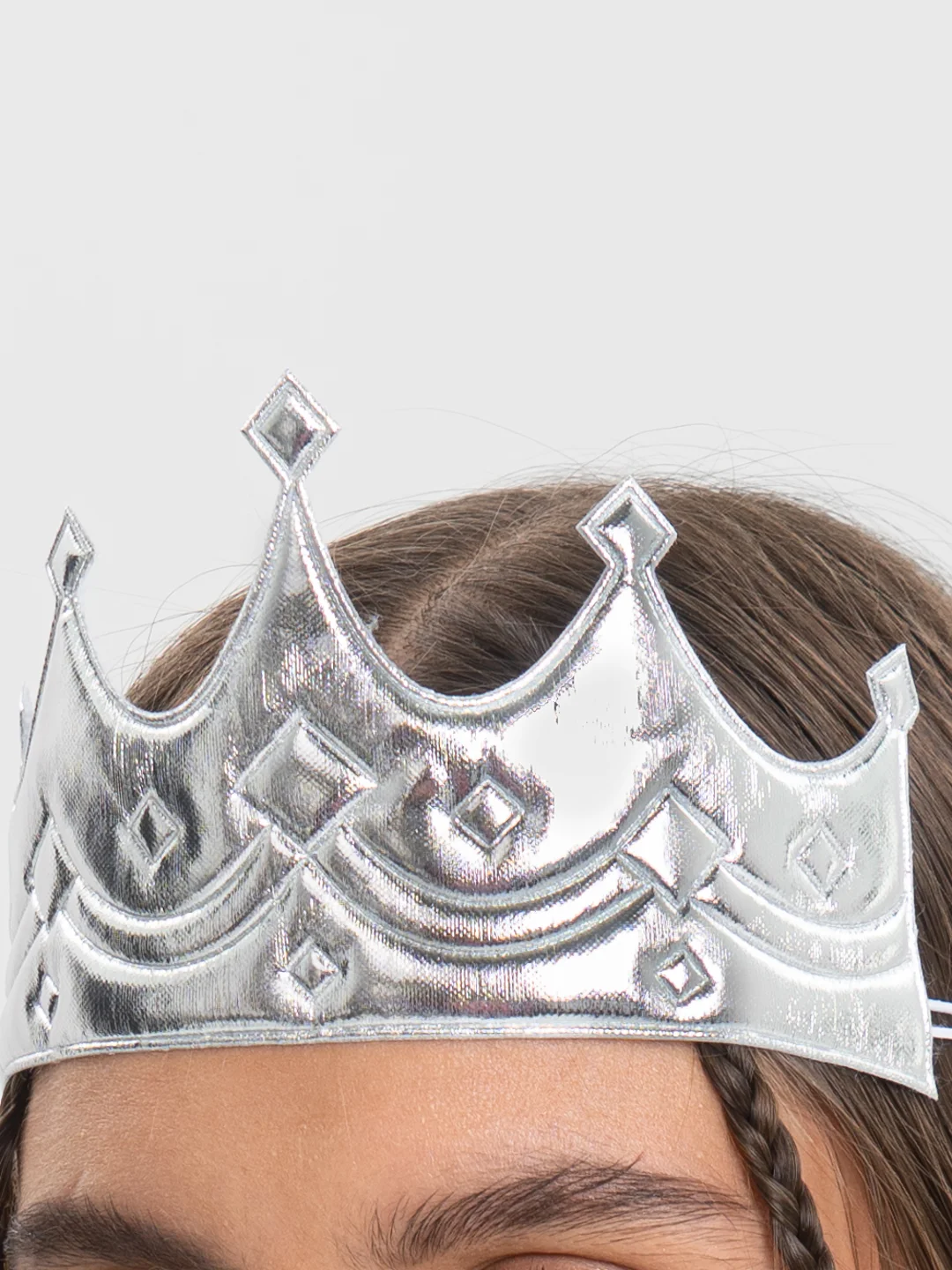 Серебряный корона карнавальная