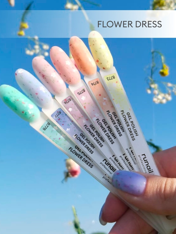 Гель-лак для ногтей, для маникюра и педикюра Gel Polish Flower dress, 9 мл