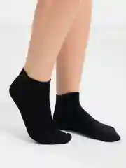 Черный короткие однотонные носки, женские
