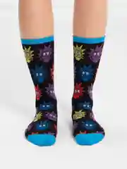 Синий носки высокие мужские унисекс с принтом мультфильм "Rick and Morty" носочки женские