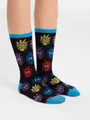 Синий носки высокие мужские унисекс с принтом мультфильм "Rick and Morty" носочки женские